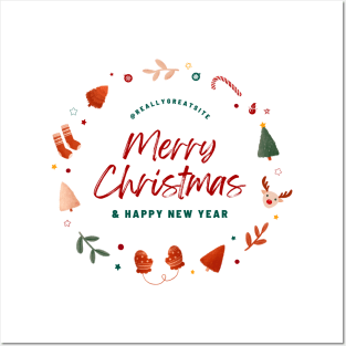 Merry Christmas & Happy new Year design Posters and Art